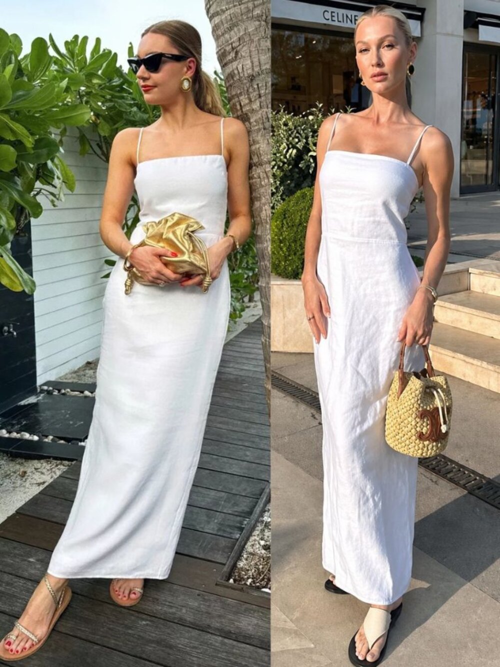Reformation Frankie Linen Dress White Square Neck Bodycon Maxi Size 6